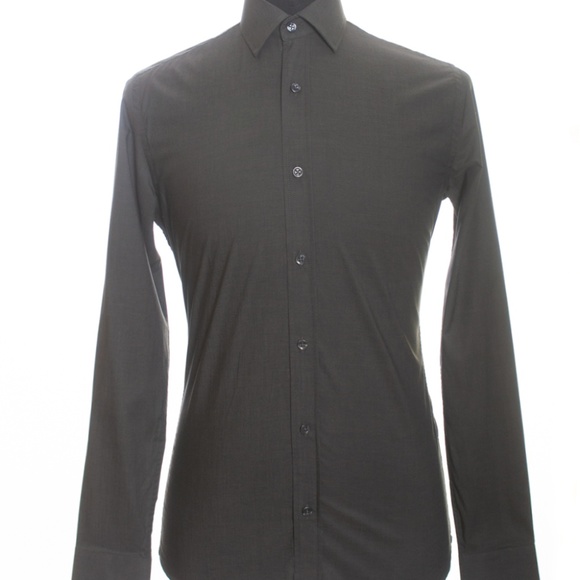 Duchamp London NWT Dark Grey Tailored Fit Shirt 15 - Picture 1 of 5